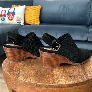 Sofft Black leather upper sling back mules Sz 9